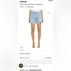 AGOLDE
Parker Long Jean Shorts in Swapmeet SIZE 32
